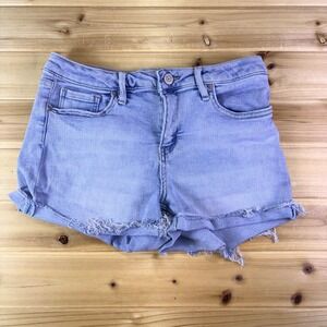 YMI Jean Shorts Womens 9 Cut Off Mid Rise Light Wash Denim Blue Jean Shorts